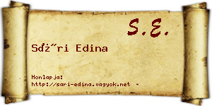 Sári Edina névjegykártya