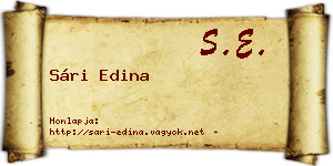 Sári Edina névjegykártya